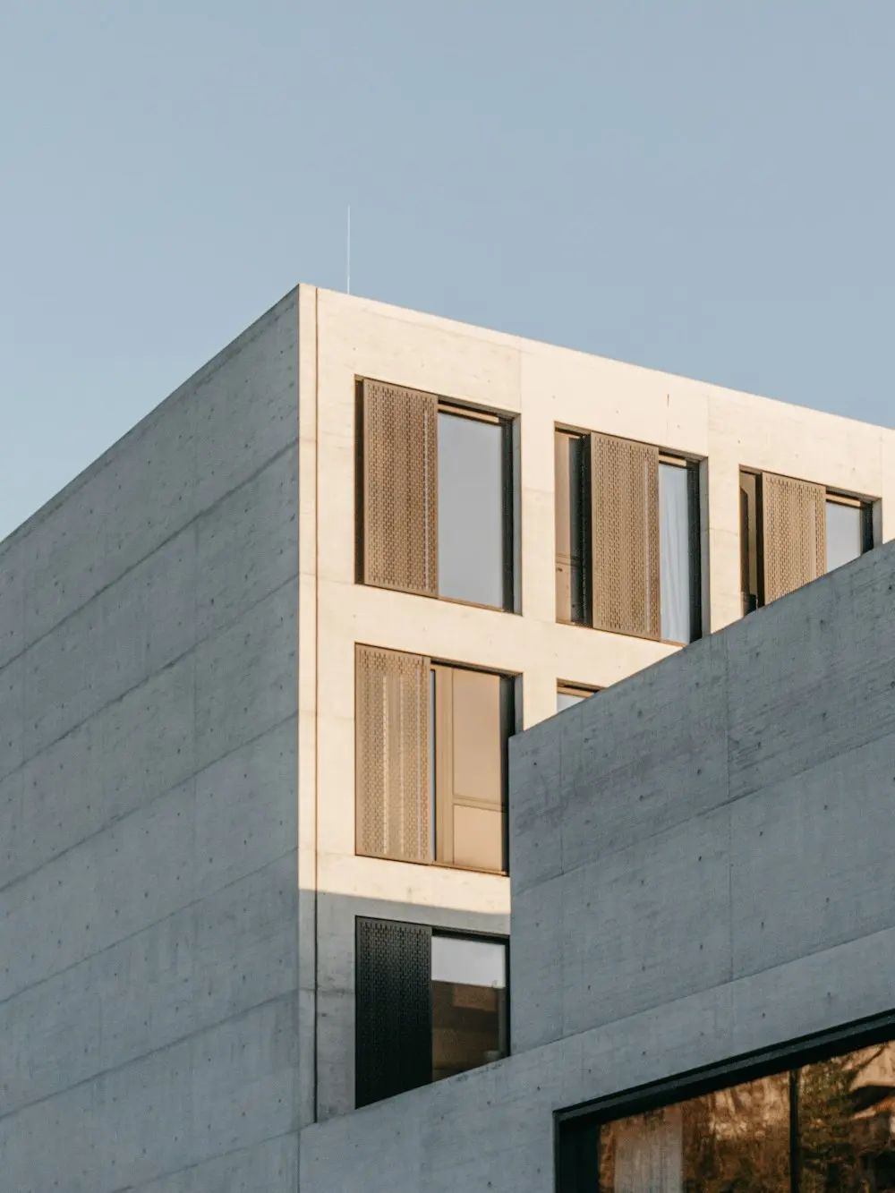 Minimalist modern concrete building facade